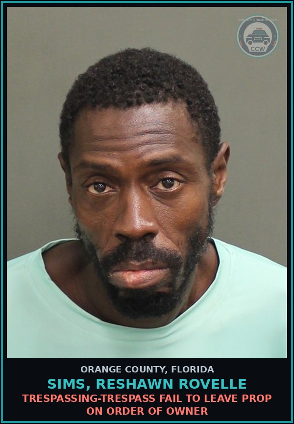 Booking mugshot of SIMS, RESHAWN ROVELLE in Orange County