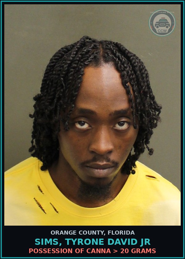 Booking mugshot of SIMS, TYRONE DAVID JR in Orange County