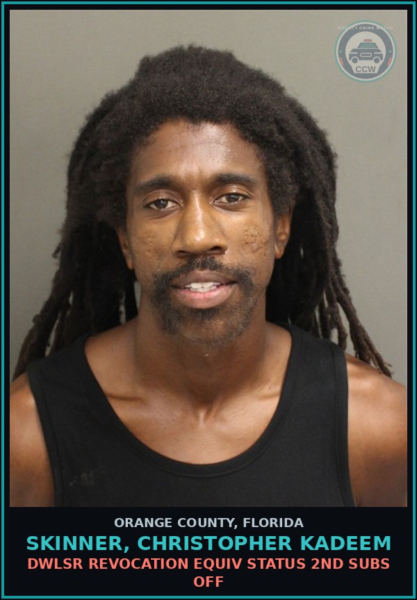 Booking mugshot of SKINNER, CHRISTOPHER KADEEM in Orange County