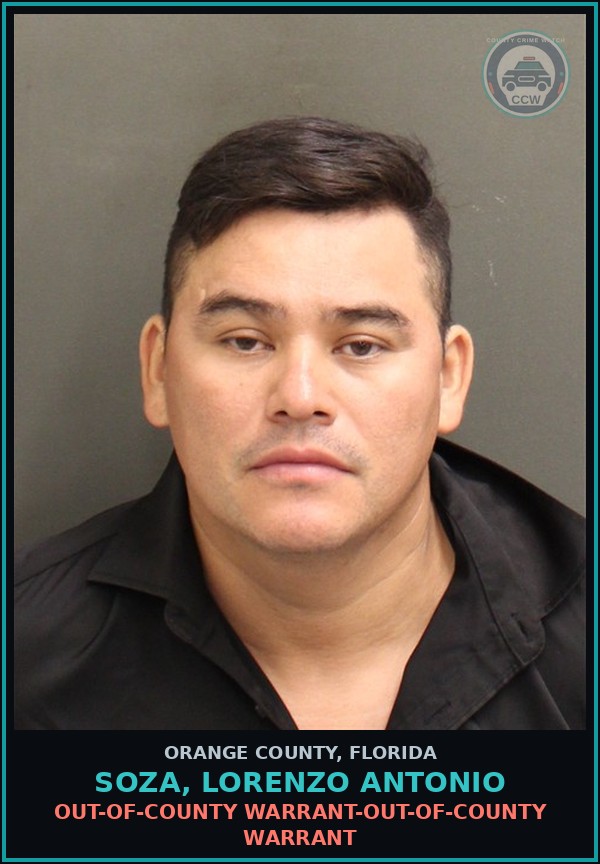 Booking mugshot of SOZA, LORENZO ANTONIO in Orange County