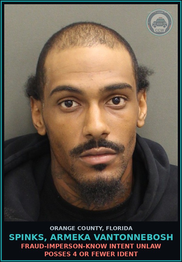 Booking mugshot of SPINKS, ARMEKA VANTONNEBOSH in Orange County