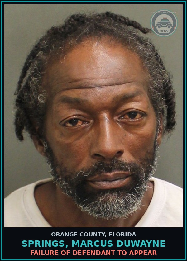 Booking mugshot of SPRINGS, MARCUS DUWAYNE in Orange County