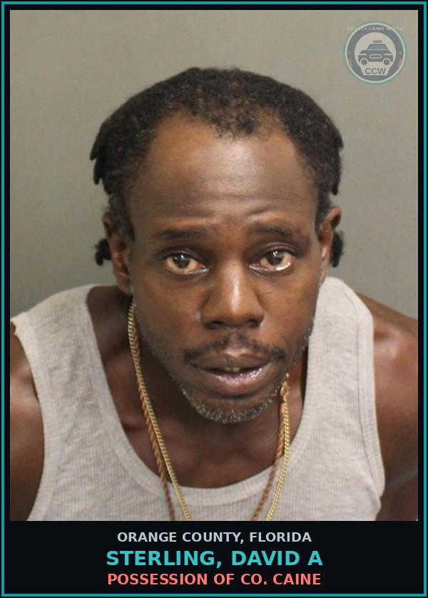 Booking mugshot of STERLING, DAVID A in Orange County