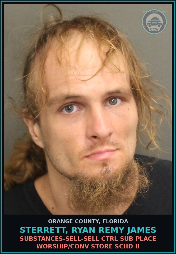 Booking mugshot of STERRETT, RYAN REMY JAMES in Orange County
