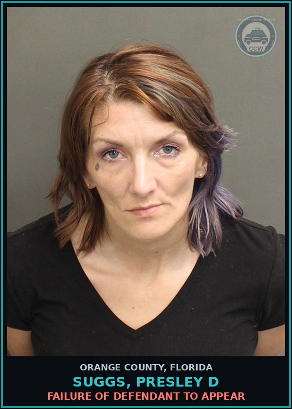 Booking mugshot of SUGGS, PRESLEY D in Orange County