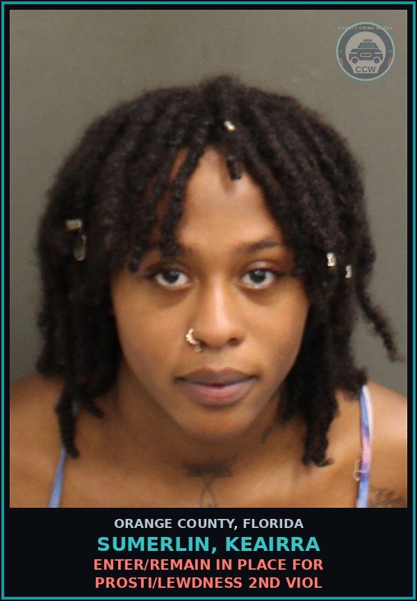 Booking mugshot of SUMERLIN, KEAIRRA in Orange County