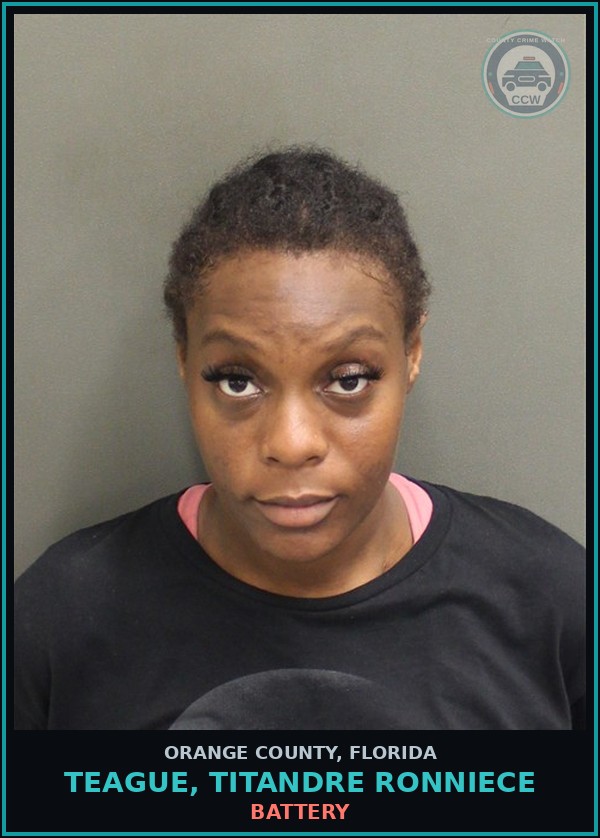 Booking mugshot of TEAGUE, TITANDRE RONNIECE in Orange County