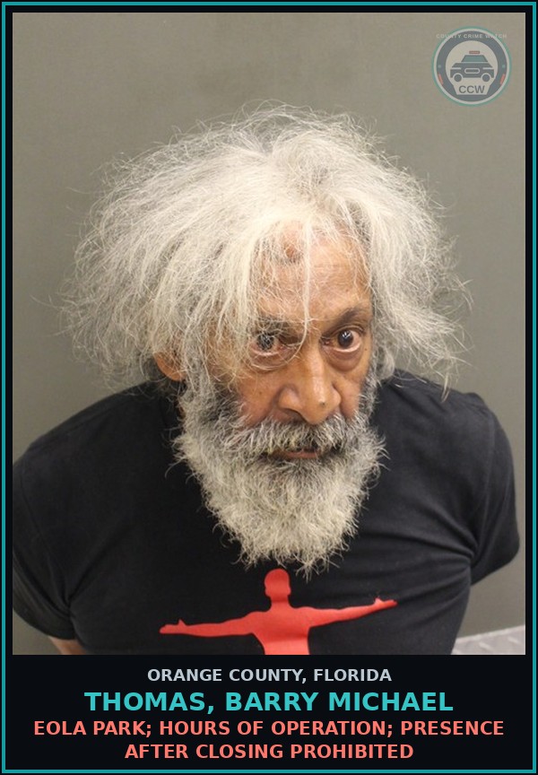 Booking mugshot of THOMAS, BARRY MICHAEL in Orange County