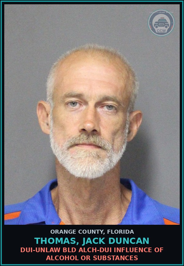 Booking mugshot of THOMAS, JACK DUNCAN in Orange County