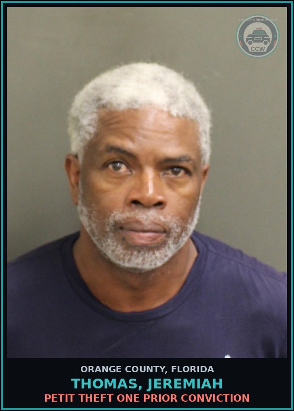 Booking mugshot of THOMAS, JEREMIAH in Orange County