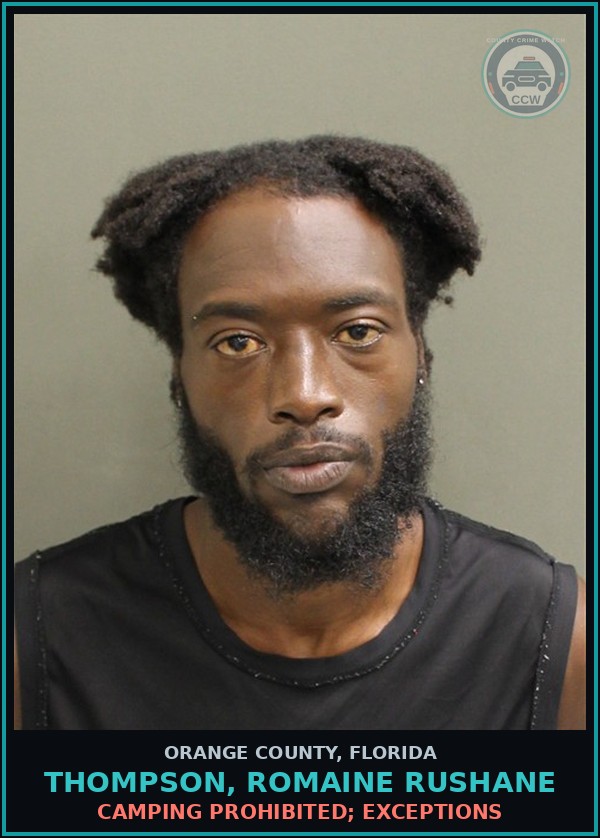 Booking mugshot of THOMPSON, ROMAINE RUSHANE in Orange County