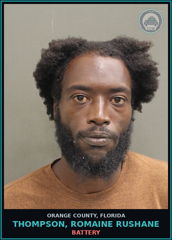 Booking mugshot of THOMPSON, ROMAINE RUSHANE in Orange County