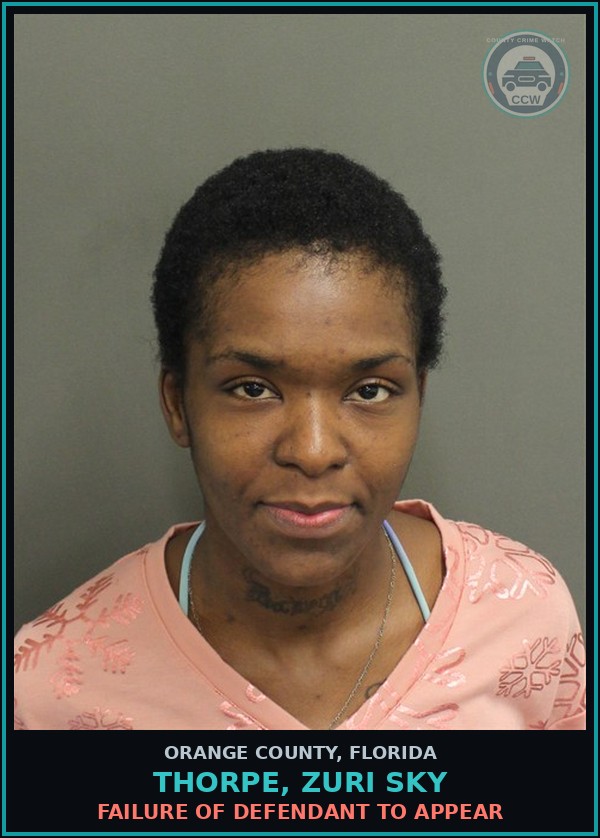 Booking mugshot of THORPE, ZURI SKY in Orange County