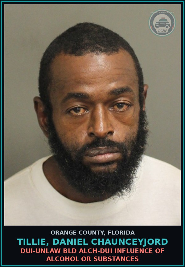 Booking mugshot of TILLIE, DANIEL CHAUNCEYJORD in Orange County