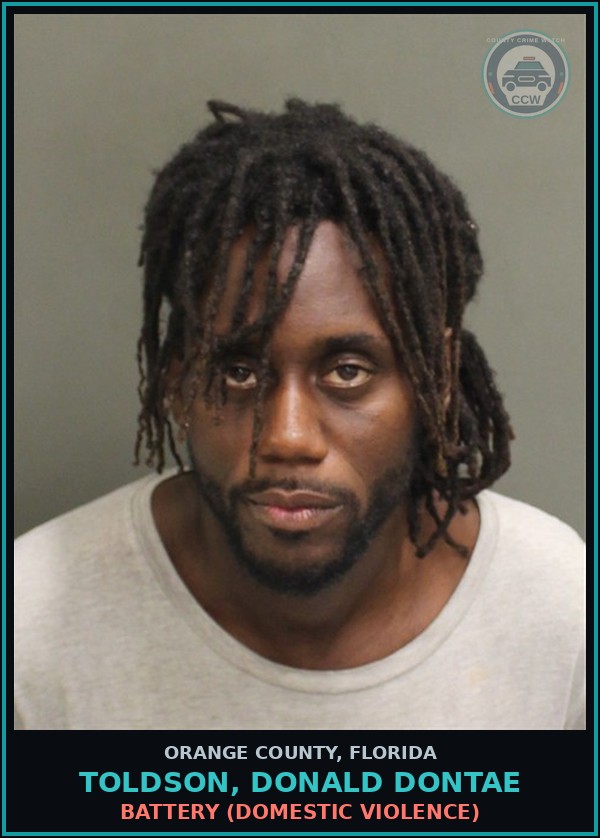 Booking mugshot of TOLDSON, DONALD DONTAE in Orange County