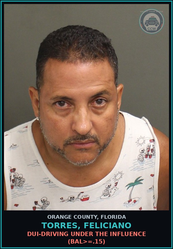 Booking mugshot of TORRES, FELICIANO in Orange County