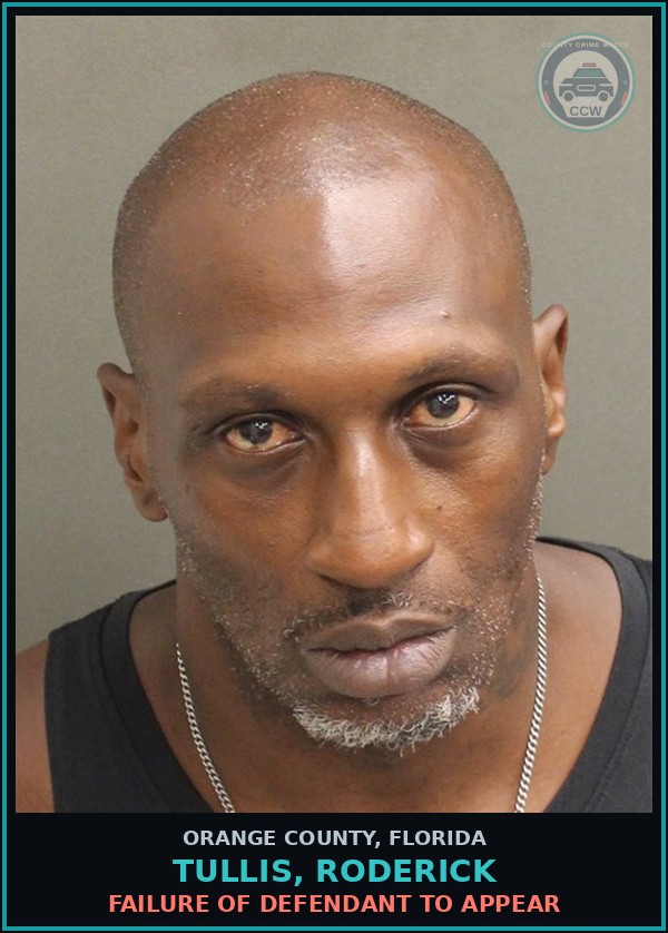Booking mugshot of TULLIS, RODERICK in Orange County