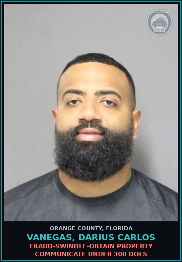 Booking mugshot of VANEGAS, DARIUS CARLOS in Orange County