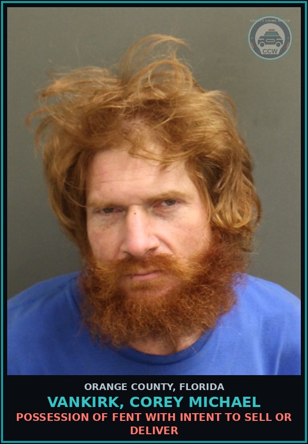 Booking mugshot of VANKIRK, COREY MICHAEL in Orange County