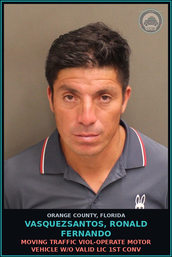 Booking mugshot of VASQUEZSANTOS, RONALD FERNANDO in Orange County