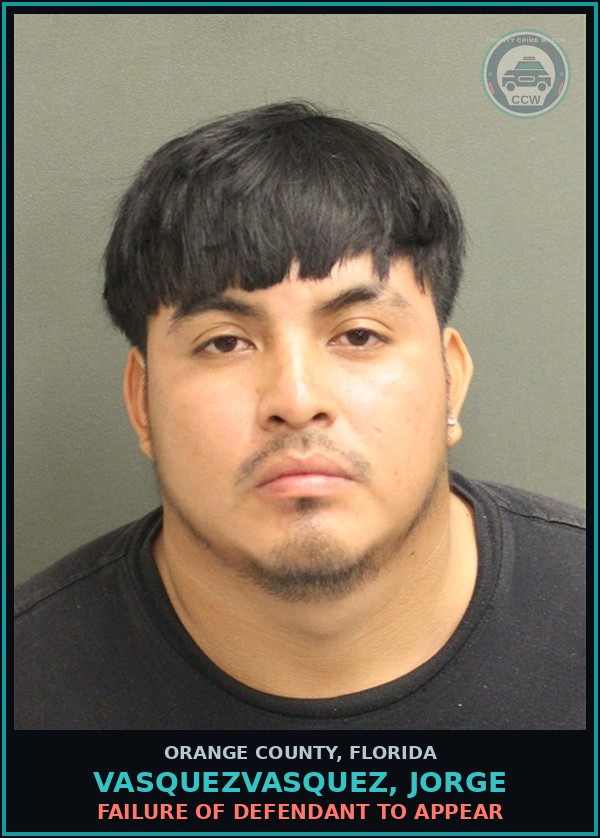Booking mugshot of VASQUEZVASQUEZ, JORGE in Orange County