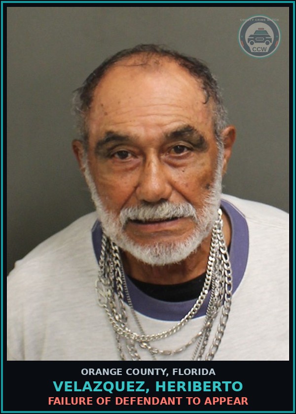 Booking mugshot of VELAZQUEZ, HERIBERTO in Orange County