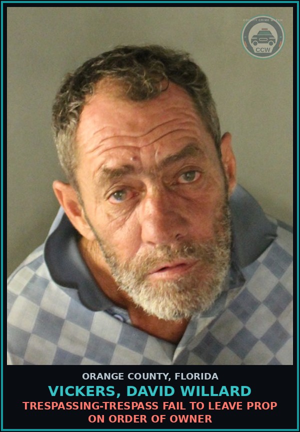 Booking mugshot of VICKERS, DAVID WILLARD in Orange County
