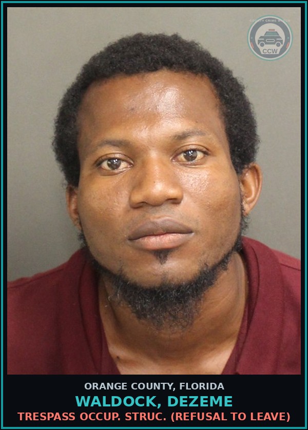 Booking mugshot of WALDOCK, DEZEME in Orange County