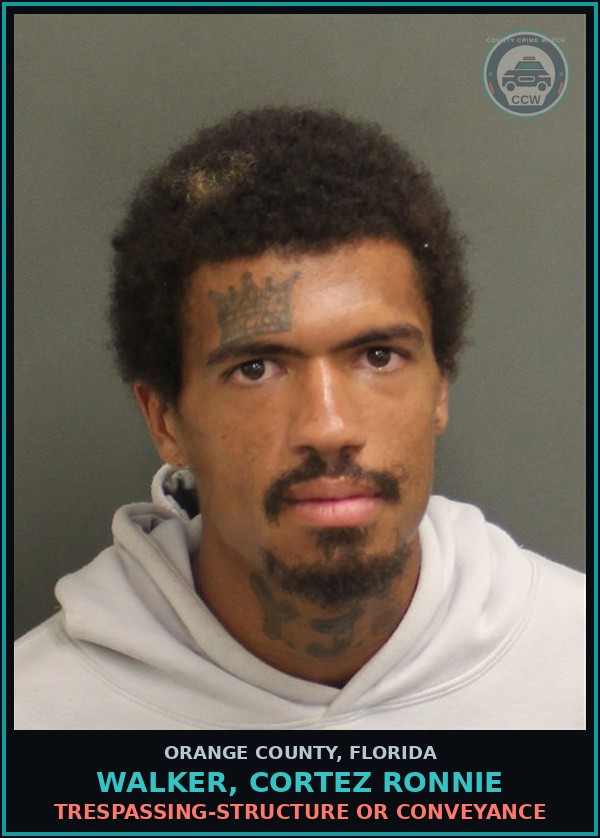 Booking mugshot of WALKER, CORTEZ RONNIE in Orange County