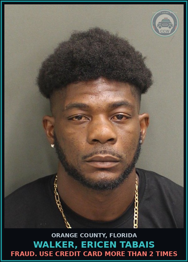 Booking mugshot of WALKER, ERICEN TABAIS in Orange County