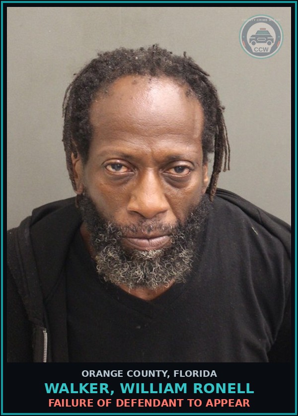 Booking mugshot of WALKER, WILLIAM RONELL in Orange County