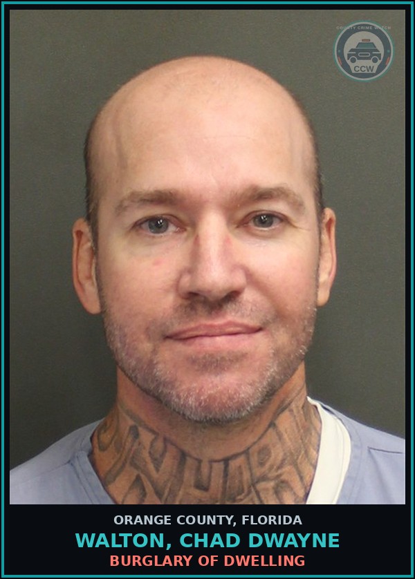 Booking mugshot of WALTON, CHAD DWAYNE in Orange County