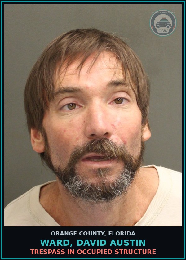 Booking mugshot of WARD, DAVID AUSTIN in Orange County
