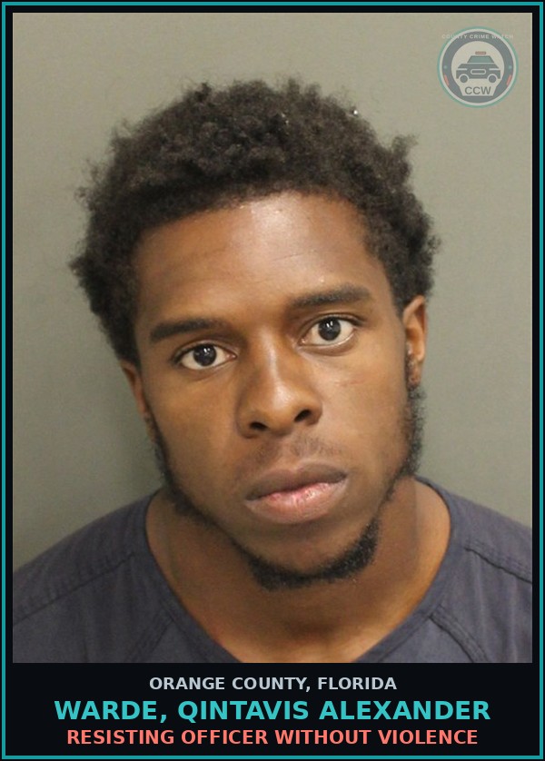 Booking mugshot of WARDE, QINTAVIS ALEXANDER in Orange County