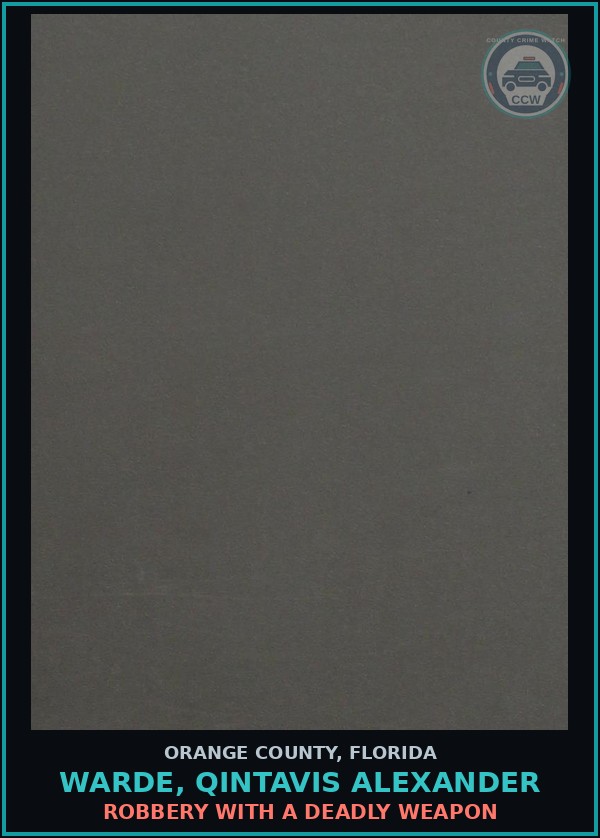 Booking mugshot of WARDE, QINTAVIS ALEXANDER in Orange County