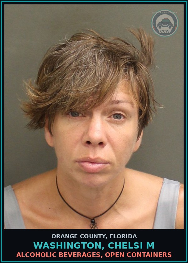 Booking mugshot of WASHINGTON, CHELSI M in Orange County
