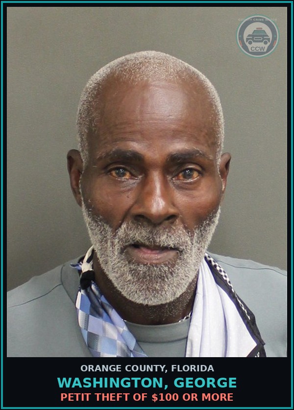 Booking mugshot of WASHINGTON, GEORGE in Orange County