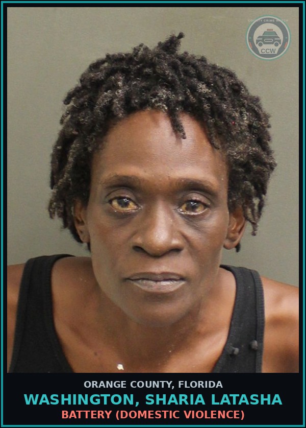 Booking mugshot of WASHINGTON, SHARIA LATASHA in Orange County