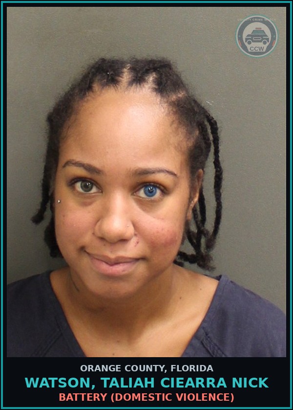 Booking mugshot of WATSON, TALIAH CIEARRA NICK in Orange County