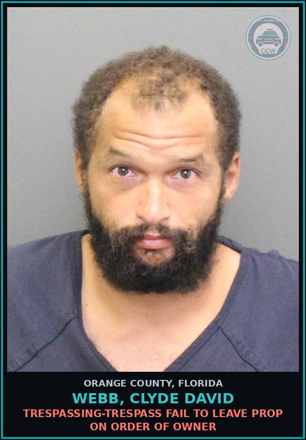 Booking mugshot of WEBB, CLYDE DAVID in Orange County