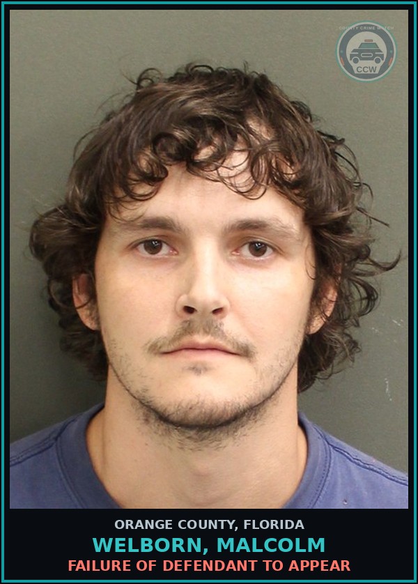 Booking mugshot of WELBORN, MALCOLM in Orange County