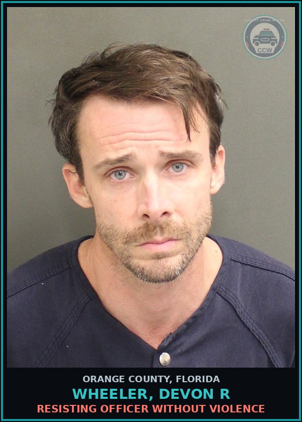 Booking mugshot of WHEELER, DEVON R in Orange County