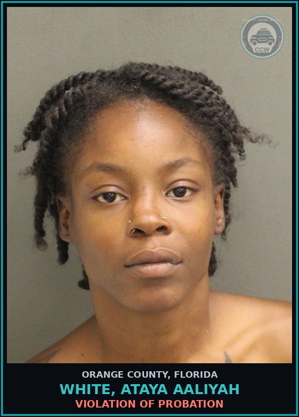 Booking mugshot of WHITE, ATAYA AALIYAH in Orange County