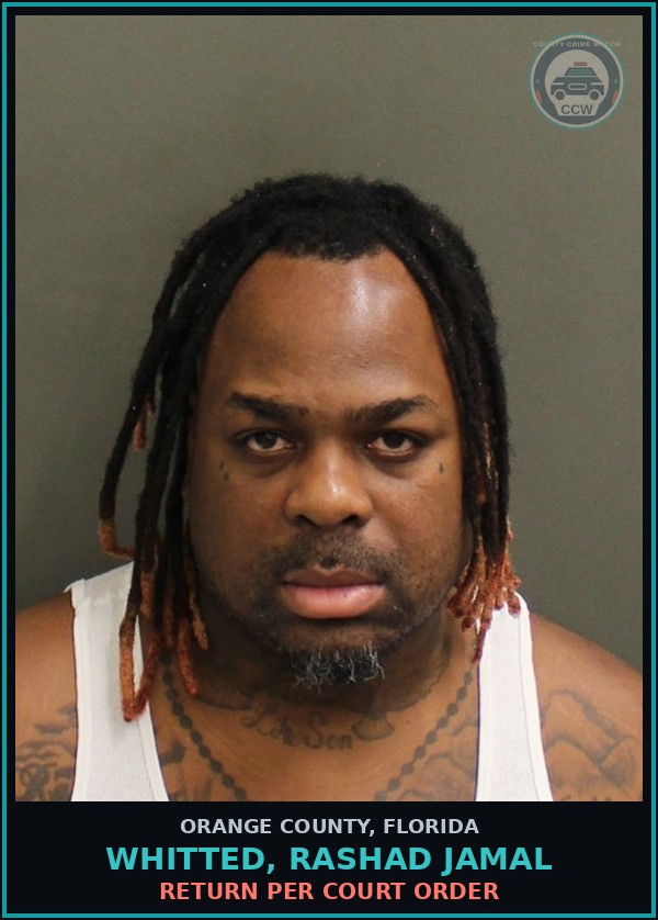 Booking mugshot of WHITTED, RASHAD JAMAL in Orange County