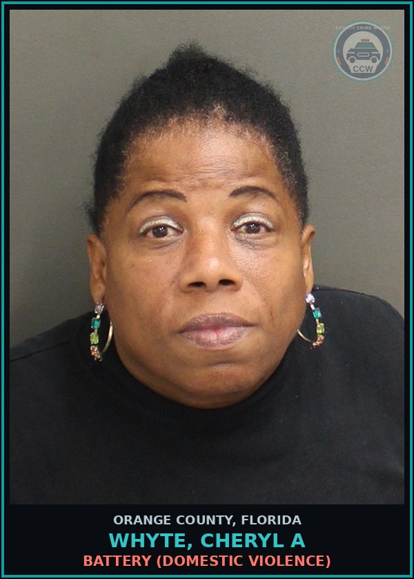 Booking mugshot of WHYTE, CHERYL A in Orange County