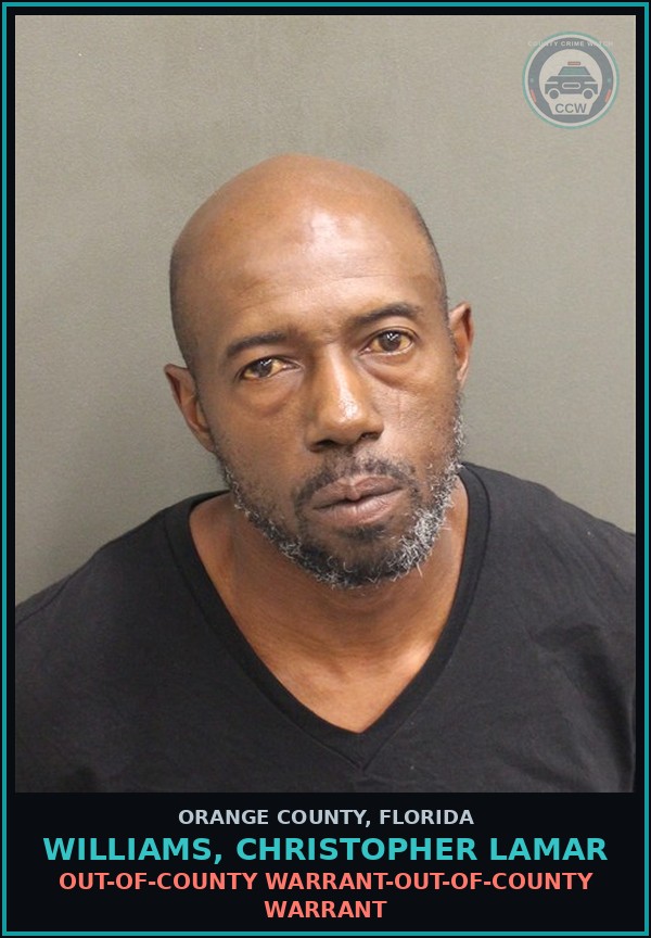 Booking mugshot of WILLIAMS, CHRISTOPHER LAMAR in Orange County