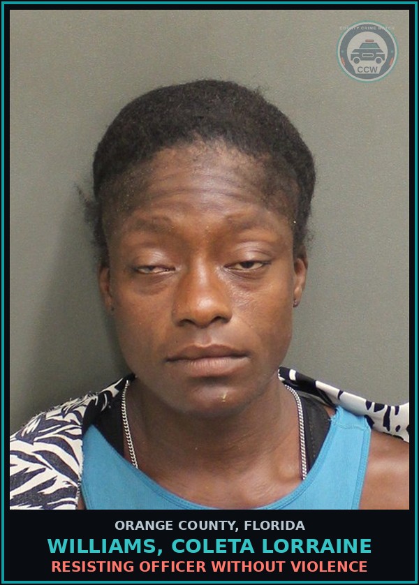 Booking mugshot of WILLIAMS, COLETA LORRAINE in Orange County