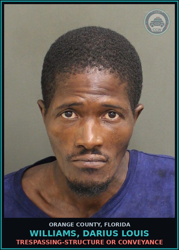 Booking mugshot of WILLIAMS, DARIUS LOUIS in Orange County