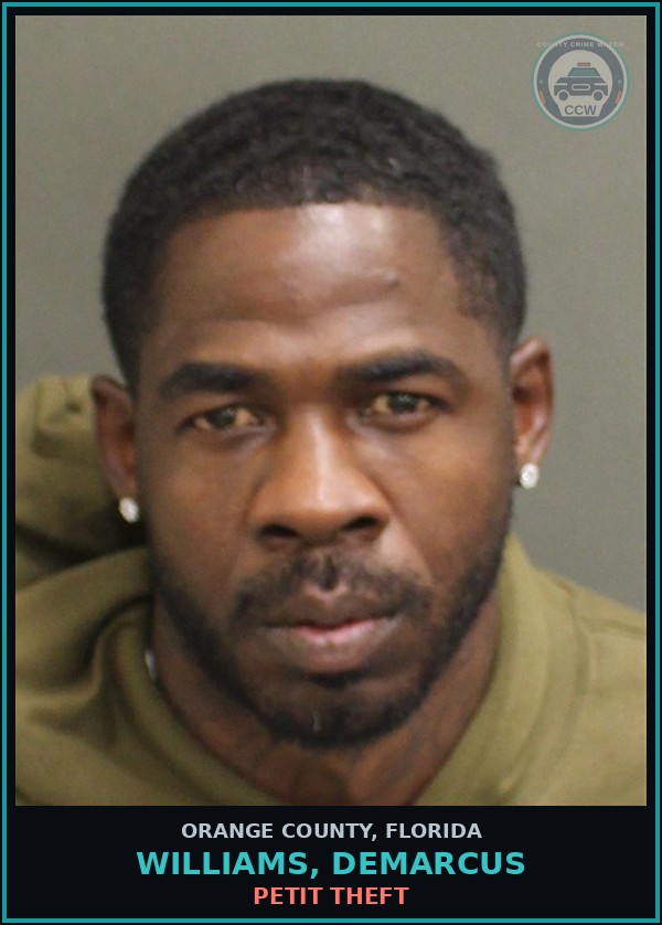 Booking mugshot of WILLIAMS, DEMARCUS in Orange County