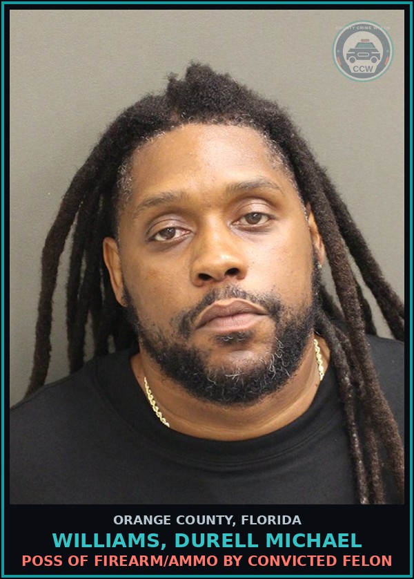 Booking mugshot of WILLIAMS, DURELL MICHAEL in Orange County